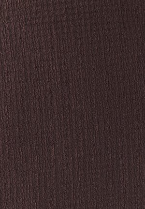Textured fabric in dark brown with a wavy pattern. The surface appears slightly raised, adding depth and visual interest.