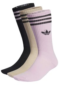 adidas Originals HIGH CREW SOCK UNISEX 3 PACK - Nogavice - black/beige/orchid fusion