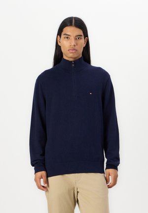 PIMA ZIP MOCK - Jumper - donker blau