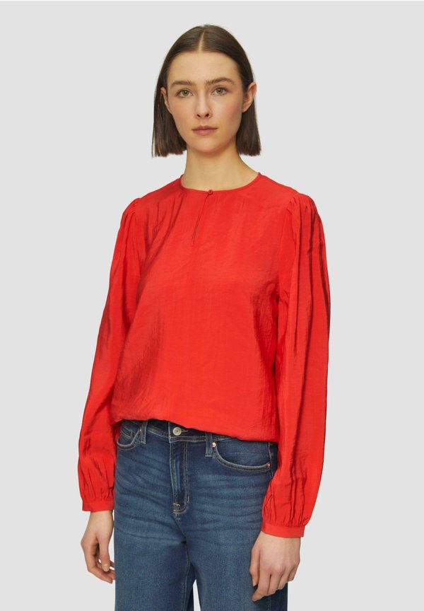 MIT RAFFUNG UND PUFFÄRMELN - Bluse - rot