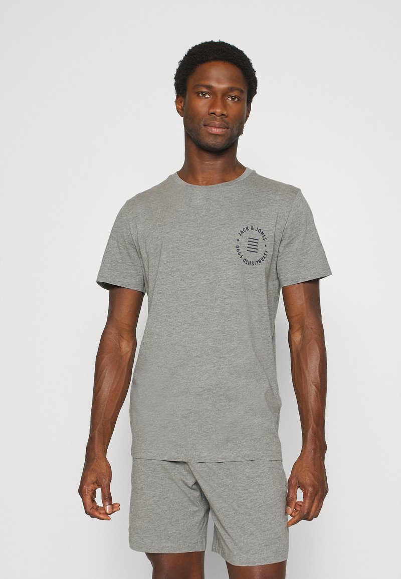 Herren Pyjamas | Jack & Jones JACTURBO TEE AND SHORTS GIFTBOX Pyjama light grey melange/grau - DW88643 Herren Pyjamas | Jack & Jones JACTURBO TEE AND SHORTS GIFTBOX Pyjama light grey melange/grau - DW88643