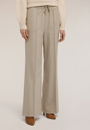 PANTALONI PALAZZO IN FLANELLA - Stoffhose - beige