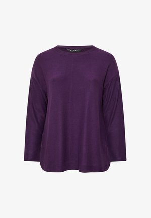 Paarse shirt met lange mouwen, voorzien van een ronde halslijn en een relaxte pasvorm. Gemaakt van zachte stof met een soepele textuur en zonder zichtbare patronen.