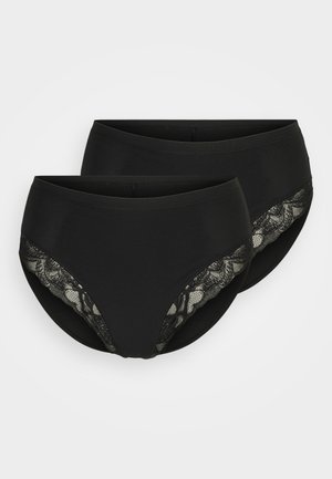 2 PACK HIGH LEG KNICKERS - Trosor - black