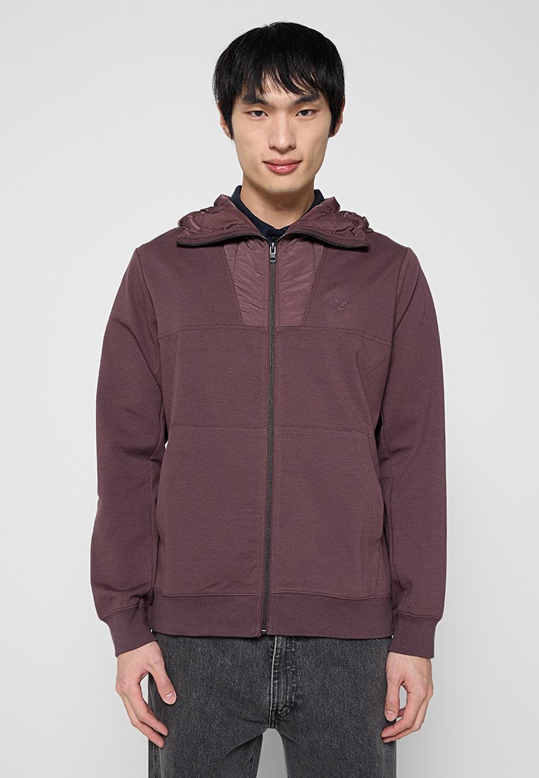 Lyle & Scott Sweater met rits bruin