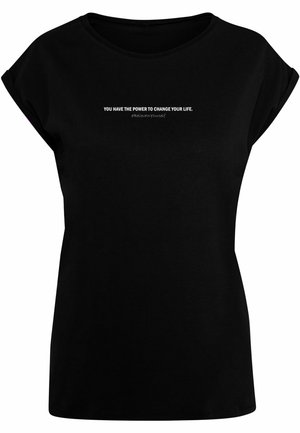 WD - BELIEVE IN YOURSELF EXTENDED SHOULD - Tricou cu imprimeu - black