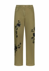 Traperice ravnih nogavica - dark green