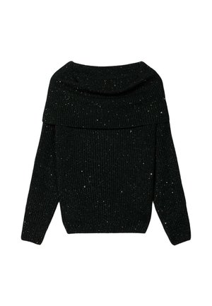 MAGLIA OFF SHOULDERS CON PAILLETTES - Svetr - nero
