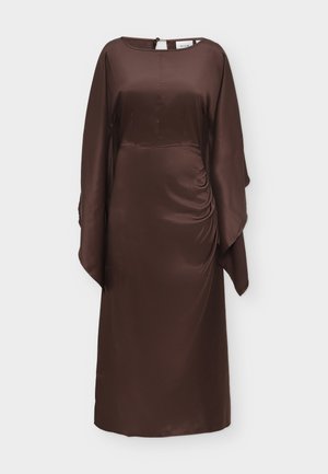 VILA, VICRAZY O-NECK ANKLE DRESS - Коктейлна рокля/Парти рокля - coffee bean