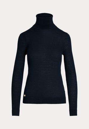 Lauren Ralph Lauren SILK BLEND ROLL NECK - Neule - navy
