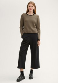 TOM TAILOR PULLOVER MIT STRUKTUR - Strickpullover - black beige bubble knit design