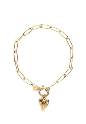 WITH LARGE HEART AND PEARLS - Armband - gold-coloured