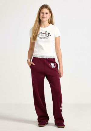Lindex, LINDEX HELLO KITTY SPORTY TROUSERS LINDEX - Træningsbukser - dark dusty red