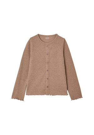 Vertbaudet, VERTBAUDET LANGARMSHIRT AUS RIPP MÄDCHEN, ZIERKNOPFLEISTE - Long sleeved top - taupe