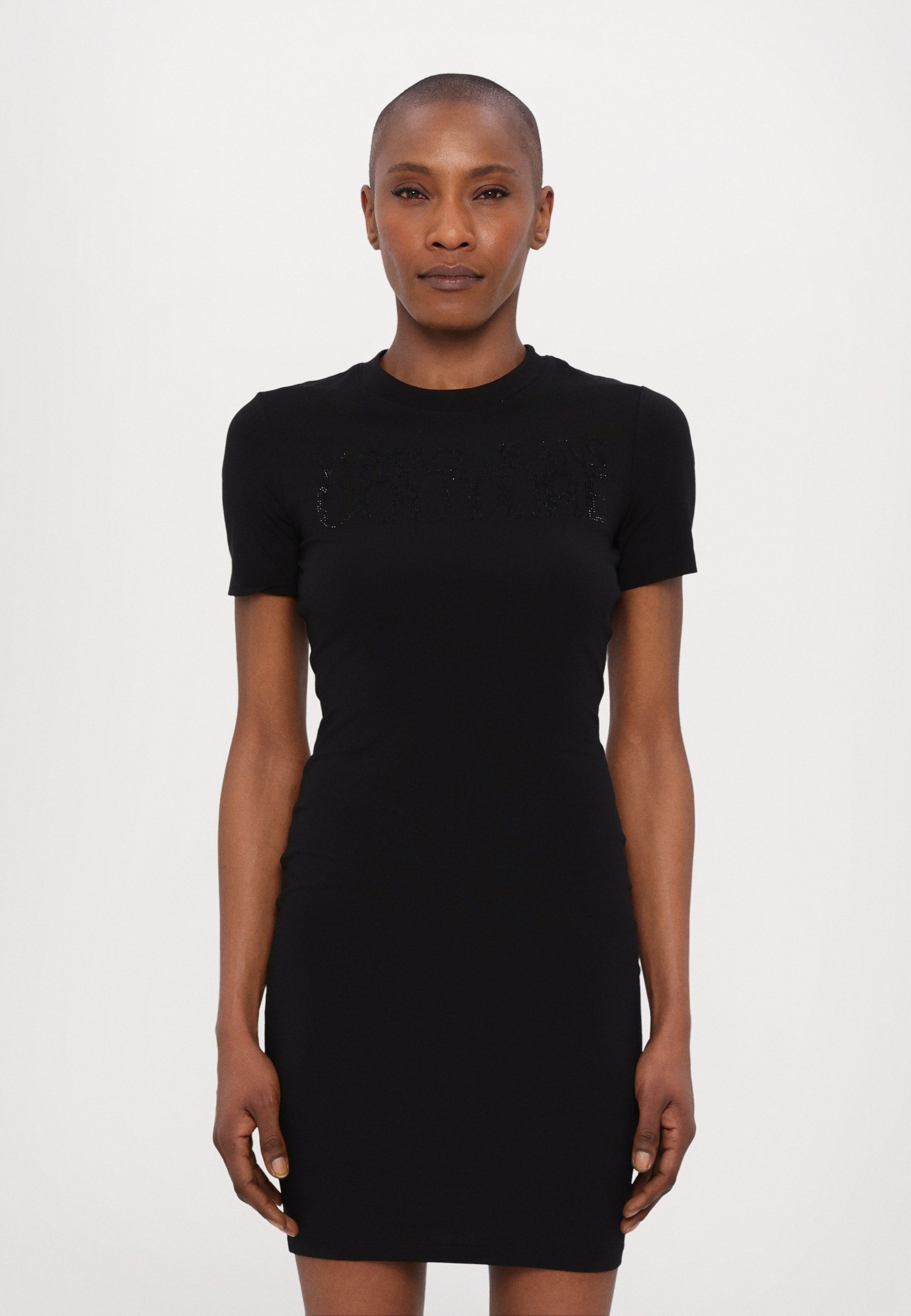 green emerald velvet dress Versace Collection Black Fitted Sheath Embellished Sleeveless Dress 40 6 main image 0
