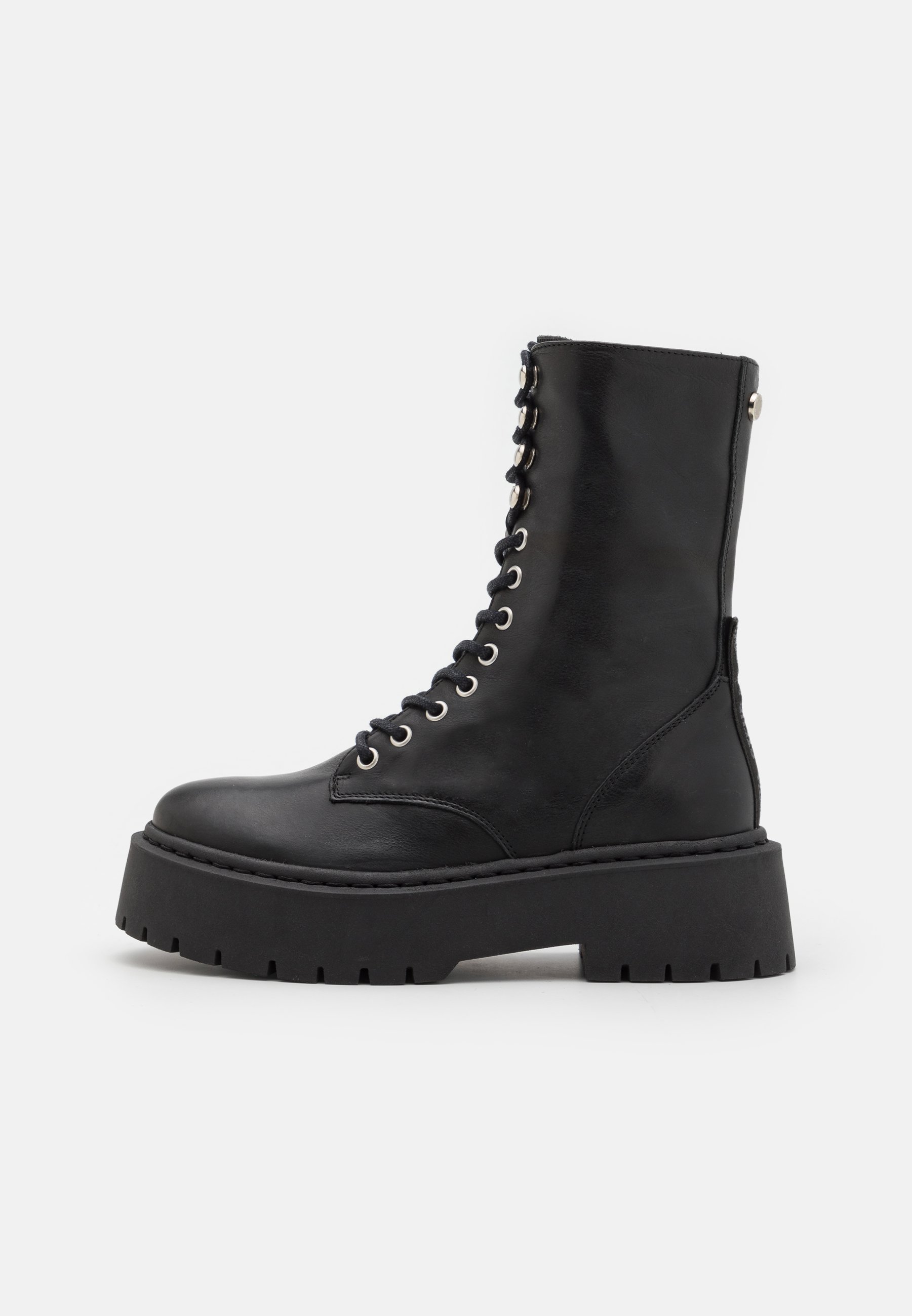 Bottines Steve Madden Lyonn En Cuir Verni Noir - Taille 5 US, Talon Bloc, Neuves Sans Boîte