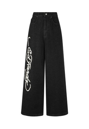 Ed Hardy NY CITY XTRA OVERSIZED  - Flared Jeans - black