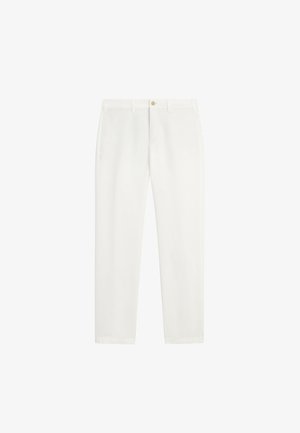 Massimo Dutti, LINEN AND COTTON STRAIGHT-LEG PANTS - Broek - white
