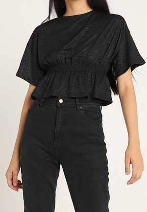 T-shirt med print - black