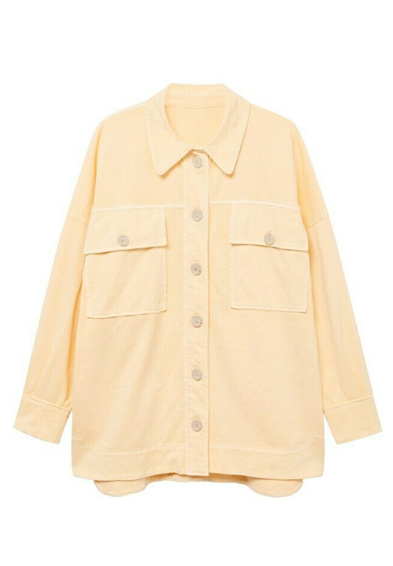 Mango Overhemdblouse lichtgeel Mango Overhemdblouse lichtgeel