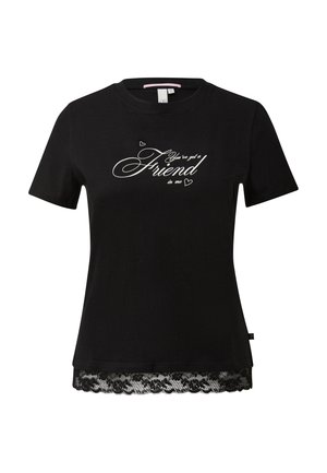 QS, T-shirt print - schwarz