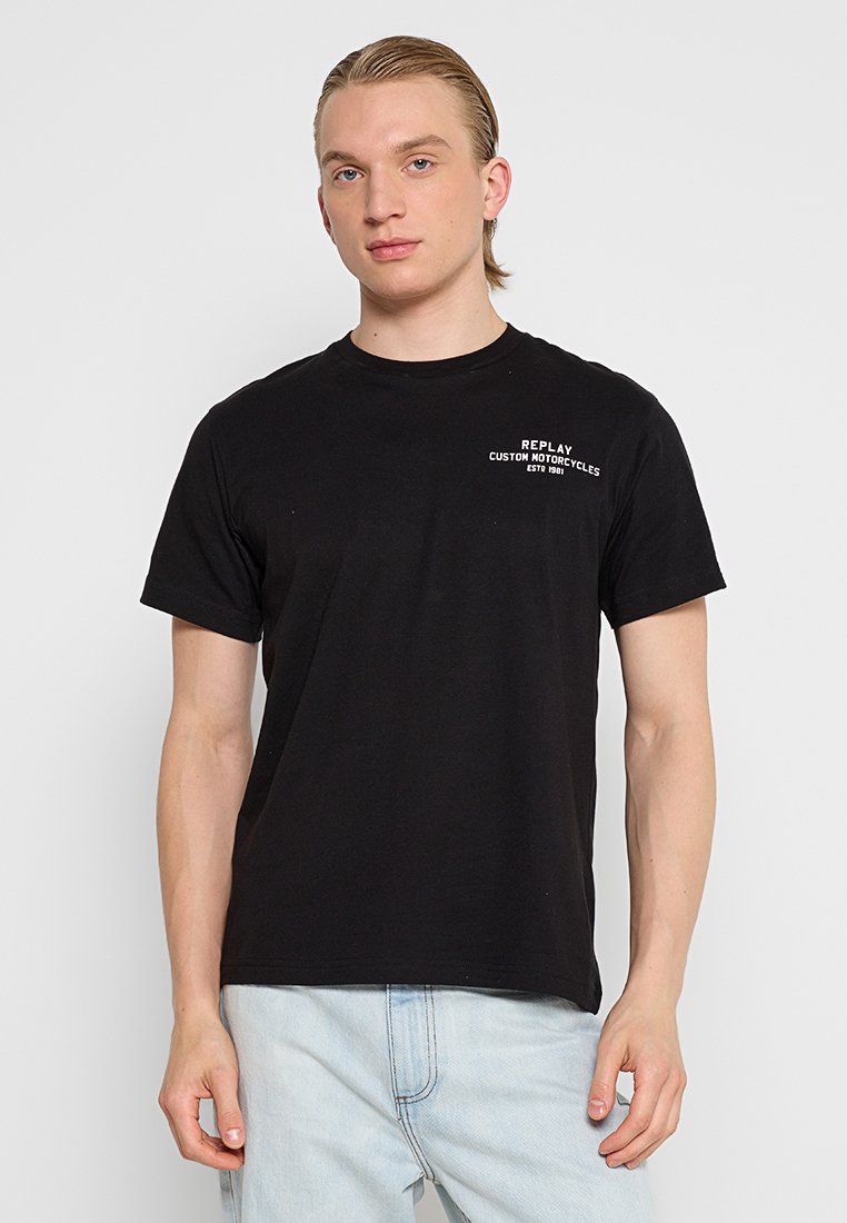 Replay T-shirt print zwart Replay T-shirt print zwart