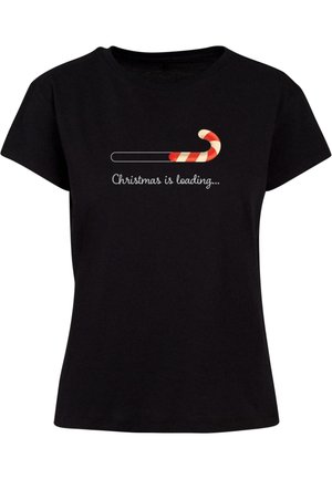 CHRISTMAS LOADING BOX TEE - Marškinėliai su spaudiniu - black