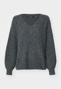 VMDESMA V NECK - Svetrík - dark grey melang