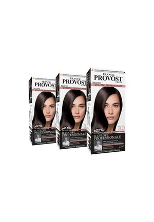 FRANCK PROVOST TINTA CAPELLI COLORE PROFESSIONALE A DOMICILIO VALORIZZA RIFLESSI E BRILLANTEZZA PENNELLO DI PRECISIONE INCLUSO - 3 PACK - Tinte capelli - castano scuro
