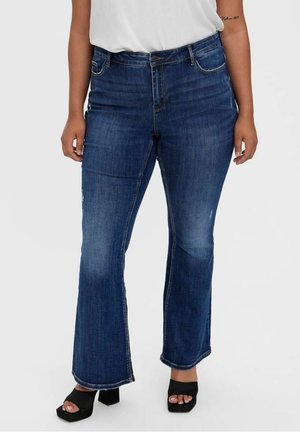 Flared Jeans - dark-blue denim