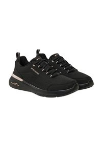 Sneaker neri con tomaia liscia, dettagli testurizzati e suola imbottita. Presentano lacci rotondi e una linguetta sul tallone.