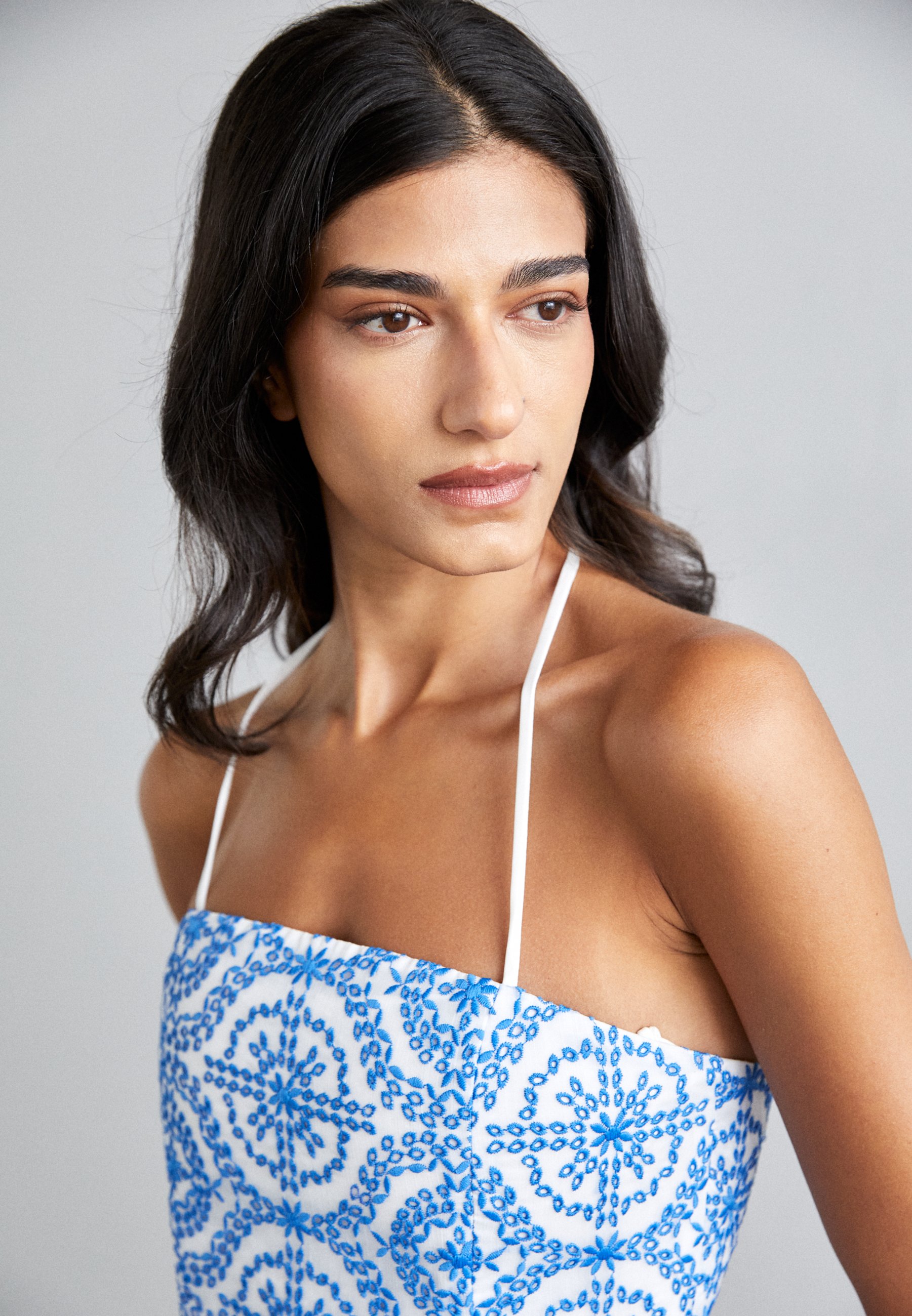 Alice + Olivia CERESI TIE HALTER BANDEAU - Top - off white