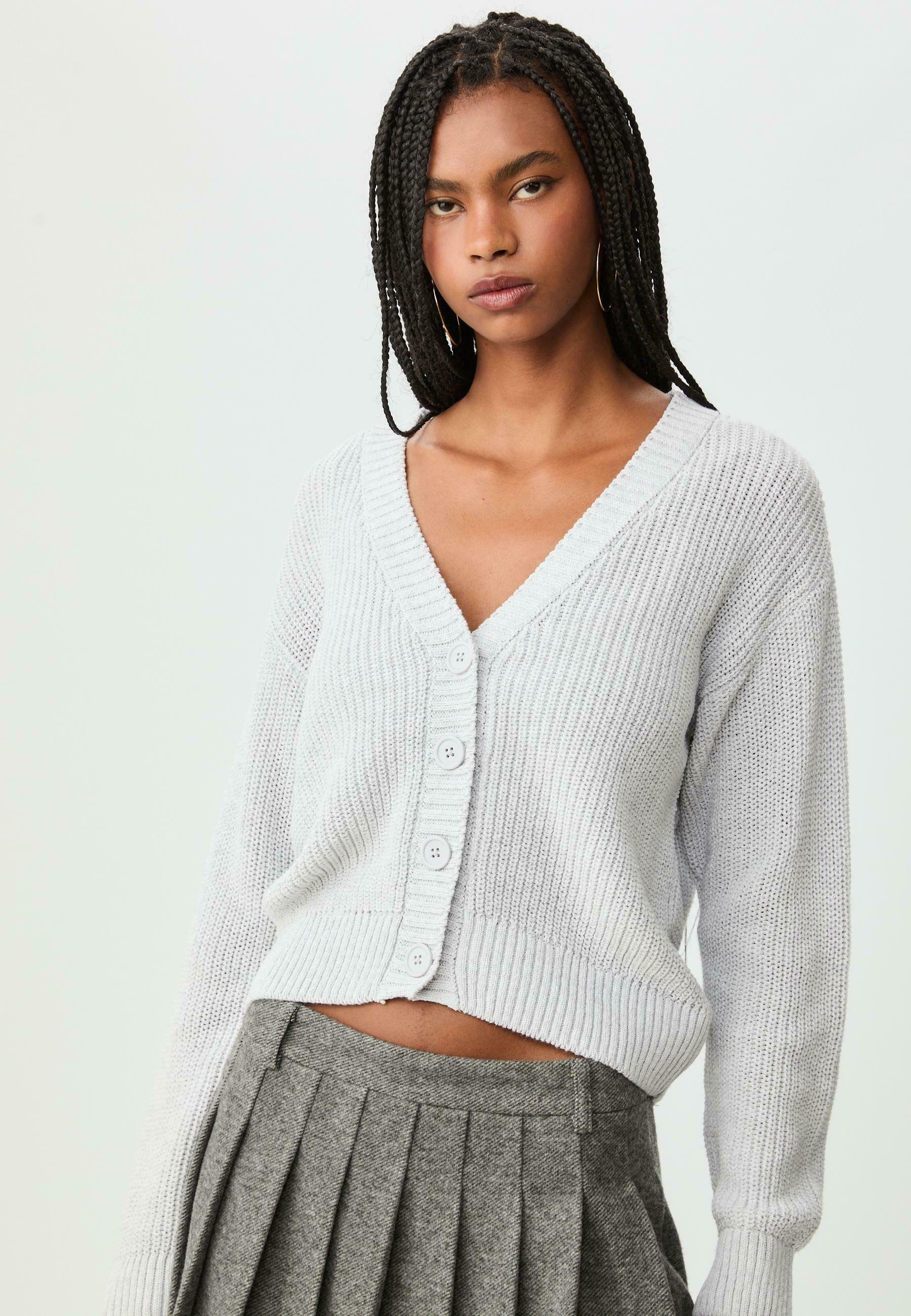 Stradivarius BUTTON-UP Cardigan grey/grigio