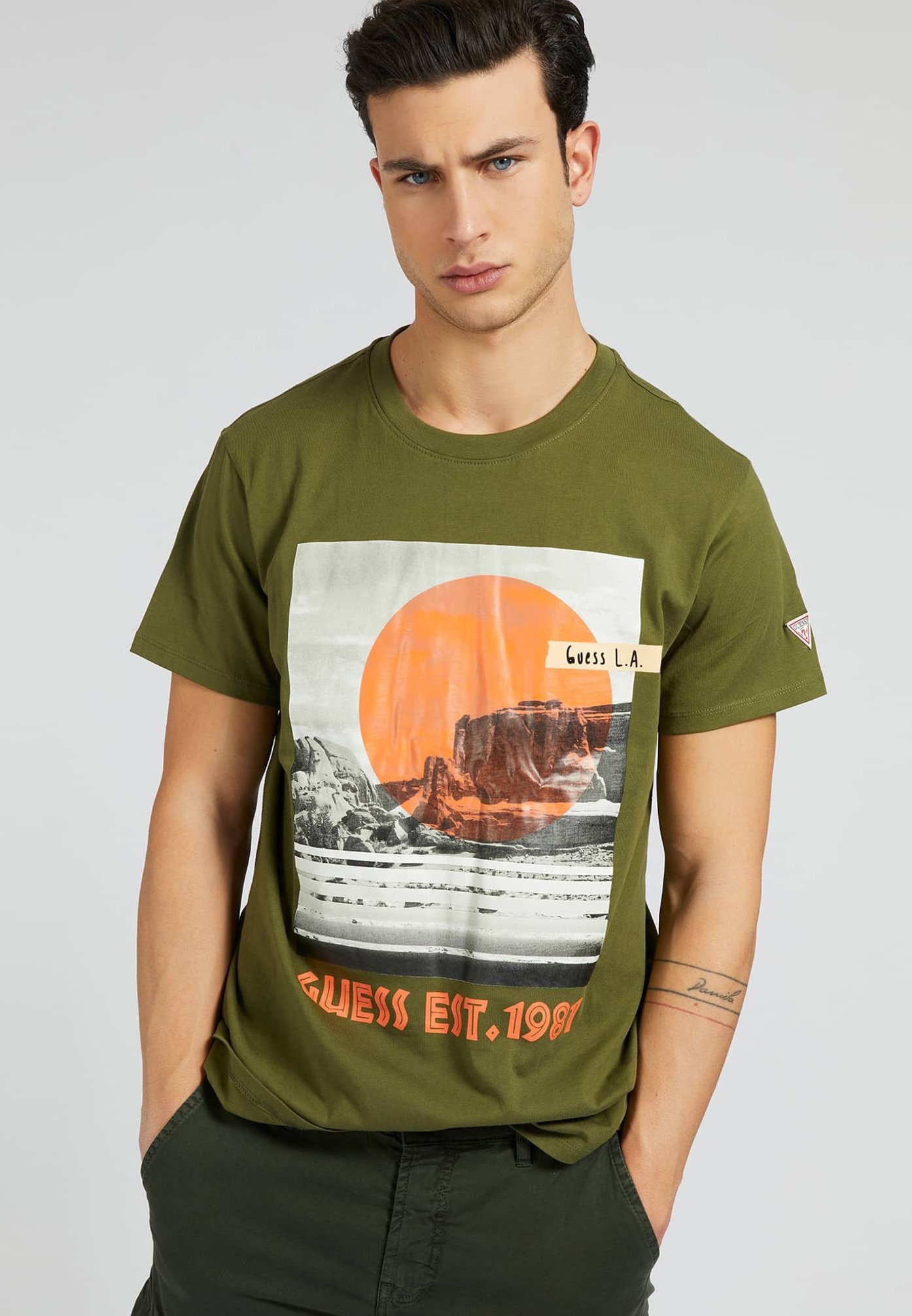 multicolor guess shirt