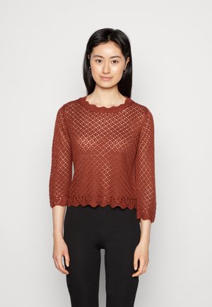JDYSUN O-NECK CROPPED - Maglione - red