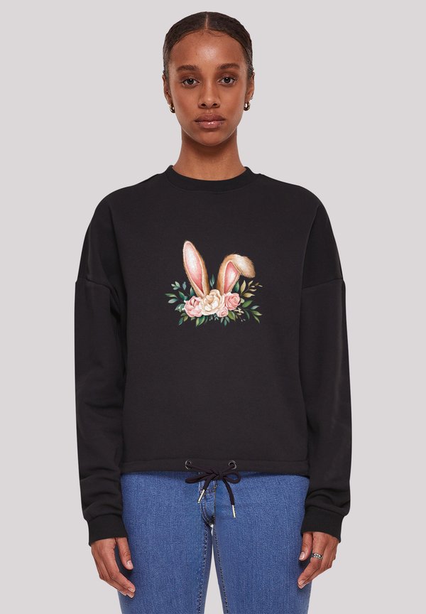 BLUMEN OSTERHASEN OHREN DEKOR - Sweatshirt - schwarz