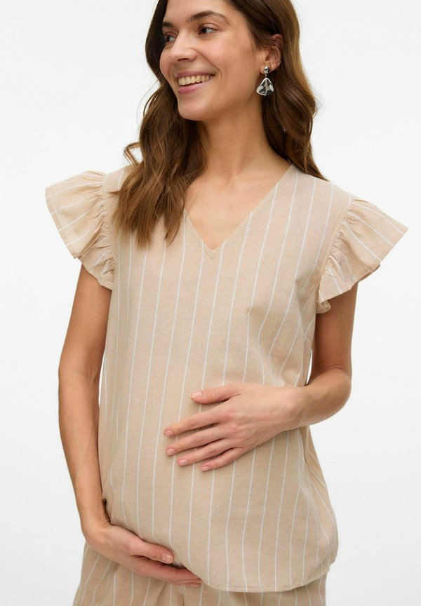 NORMAL GESCHNITTEN V-AUSSCHNITT - Bluse - humus