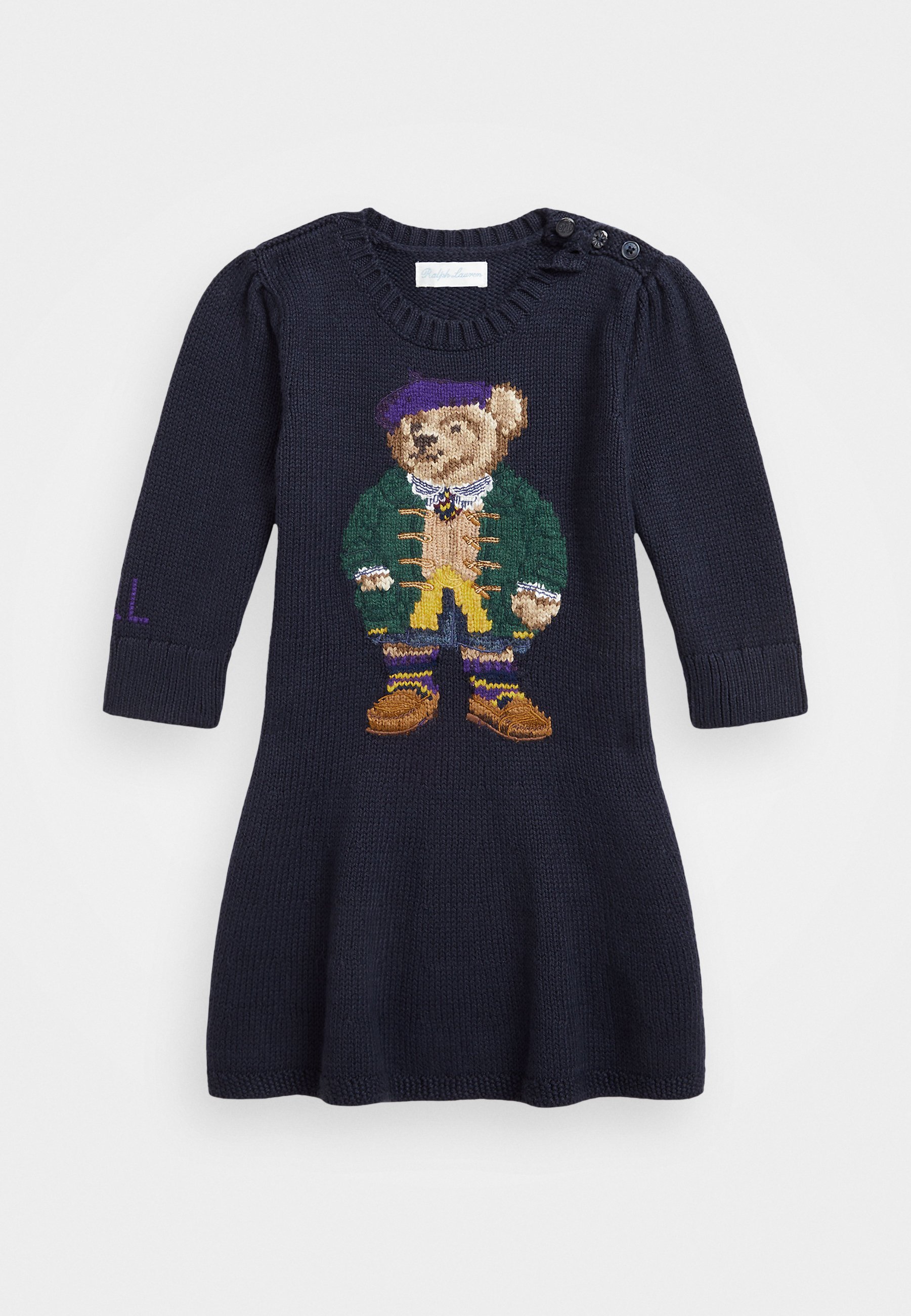 Polo Ralph Lauren POLO BEAR SWEATER DRESS - Jumper dress - navy/dark blue -  Zalando.co.uk