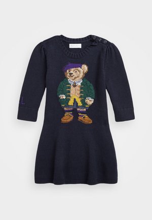 Polo Ralph Lauren POLO BEAR SWEATER DRESS - Strickkleid - navy