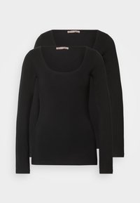2 PACK - T-shirt à manches longues - black/black