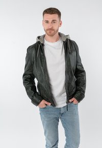 BARLO - Leren jas - grün