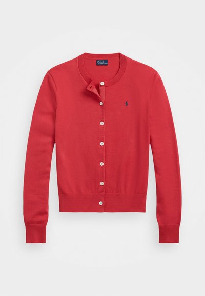 Polo Ralph Lauren PIMA COTTON LONG SLEEVE CARDIGAN - Ζακέτα - sunset red