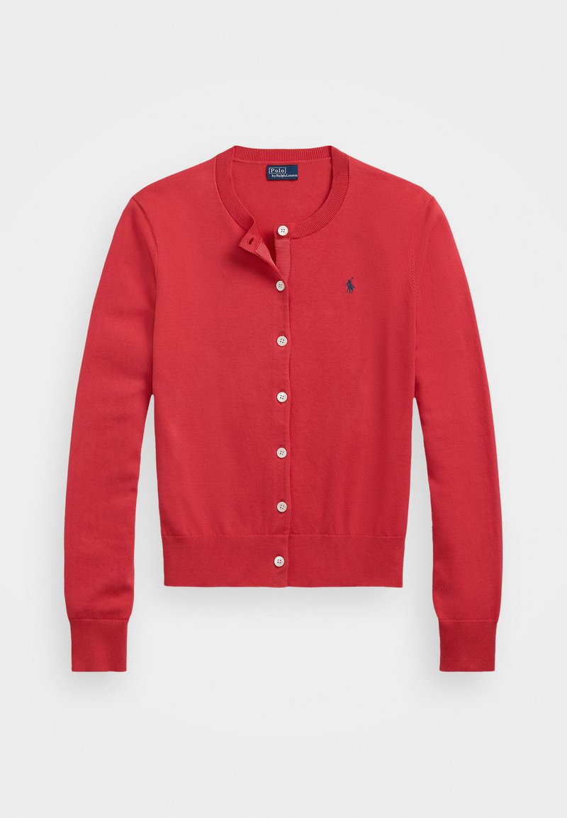 Polo Ralph Lauren PIMA COTTON LONG SLEEVE CARDIGAN - Ζακέτα - sunset red