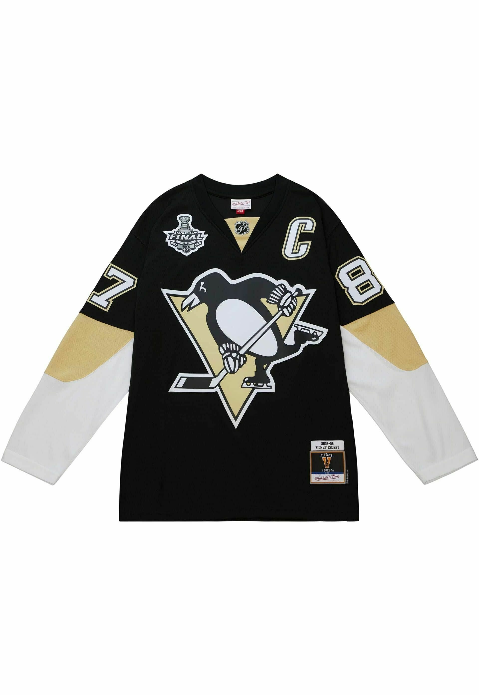 Pittsburgh Penguins Sidney Crosby T-Shirt - Black & Gold Distressed Design