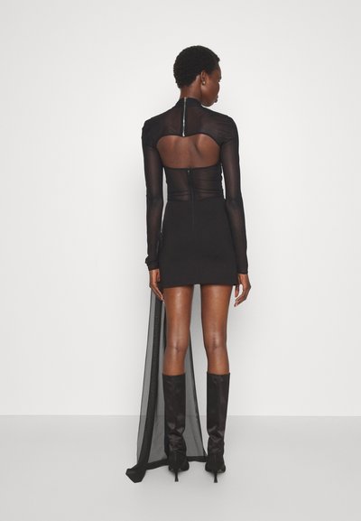 David Koma CRYSTAL BUCKLE DIAMOND CUTOUT MINI DRESS - Koktel haljina / svečana haljina - black/silver