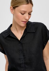 s.Oliver KURZARM - Overhemdblouse - schwarz