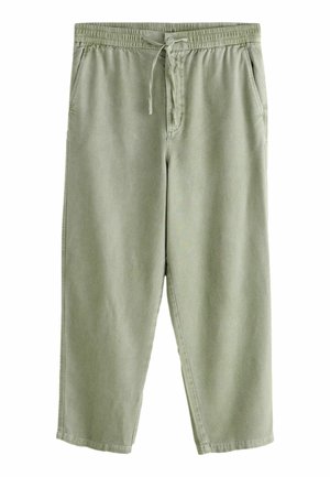 Next, BAGGY FIT - AUTHENTIC WASHED ELASTICATED TROUSERS . - Túlméretezett farmernadrág - green