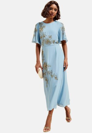 Friends Like These, PETITE FIT - EMBELLISHED DETAIL SHORT SLEEVE MIDI DRESS - Ballkleid - light blue