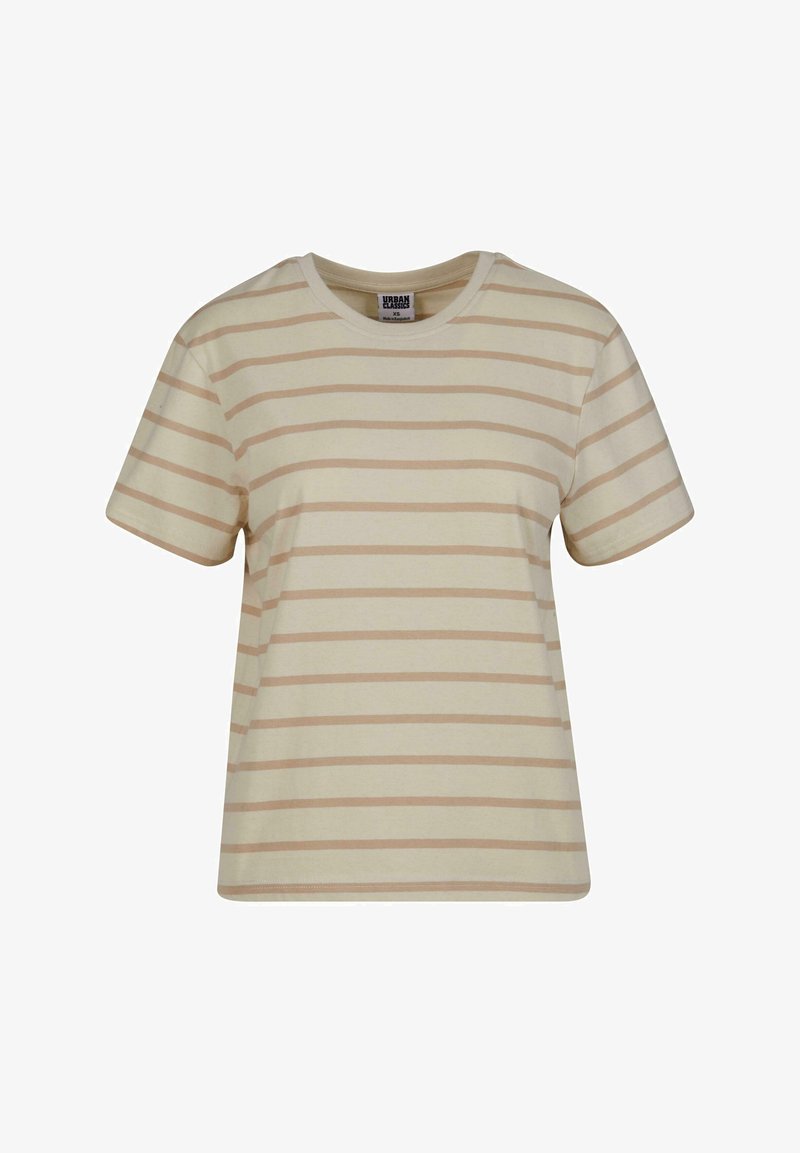 Urban Classics STRIPED BOXY T-shirt con stampa wetsand sand