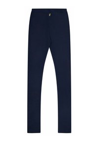 Leggings blu navy realizzati in tessuto elasticizzato, con una cintura elasticizzata e un piccolo logo multicolore sul retro.